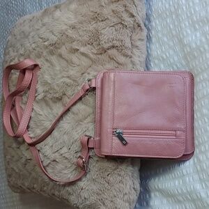 Pelle Rfid Travel compact rose Crossbody Bag
